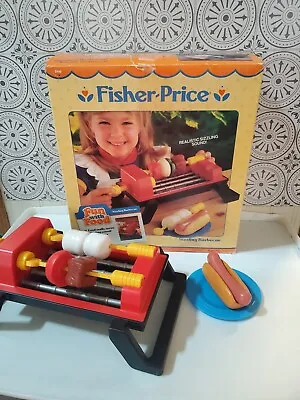 Vintage FISHER PRICE Fun With Food SIZZLIN' BBQ Hot Dog STEAK KABOB 1988 W/ BOX • $47