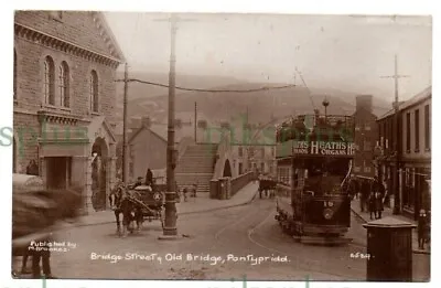 £32 • Buy Old Tram Postcard Bridge St Pontypridd Glam. South Wales Real Photo Used 1915