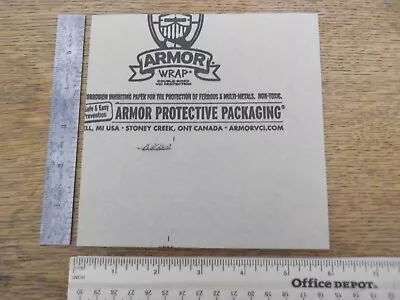 ARMOR VCI Paper 100 Sheets 6” X 6” 30 Lb. Weight  NEW Non-Corrosive Protectant  • $7.99