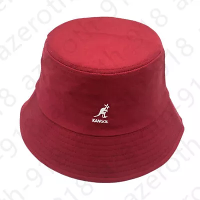 Kangol Washed Bucket Hat Casual Fashion Men Women Cotton Flat Top Hats Headwear • $12.99