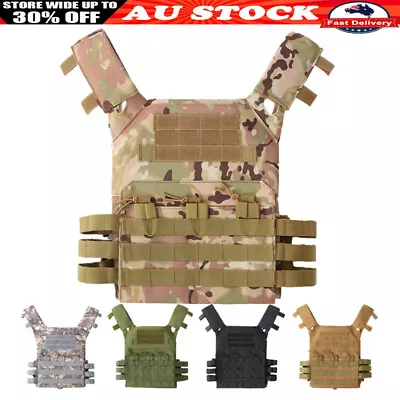 Military Tactical Vest JPC Airsoft Molle Combat Plate Carrier Paintball Hunting • $38.99