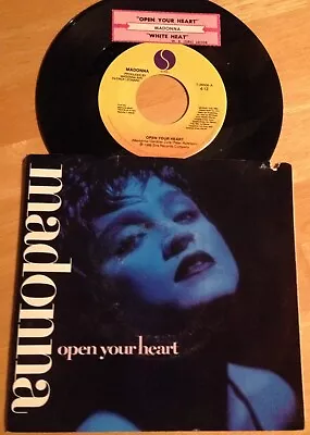 Madonna 45 Open Your Heart / White Heat  W/ts  W/PS • $3