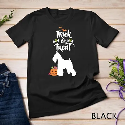 Trick Or Treat Miniature Schnauzer Dog Halloween Costume Unisex T-shirt • $16.99