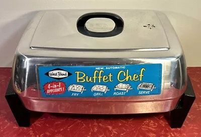 Vintage West Bend Electric Buffet Chef Skillet Complete Great Condition • $75