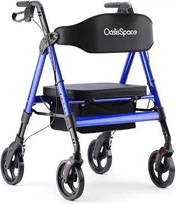 OasisSpace Seniors Medical Heavy Duty Bariatric Rollator Walker W/Seat 450 Lbs • $189.99