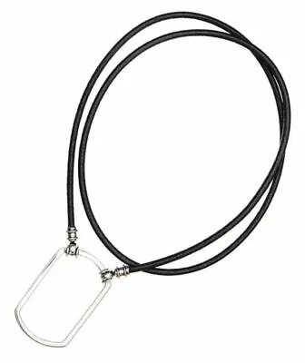 LA LOOP 637P Dog Tag Fashion Leather Necklace 25  Length Black Italian Leather • $144.95