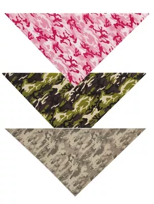 Dog Bandanas Pink Or Green Camoflauge Mossy Oak True Timber Rugged Camo Design • $9.89