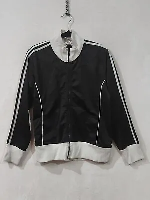 Adidas Womens Black Zip Front Jacket Size 14 (2058) • $17.96