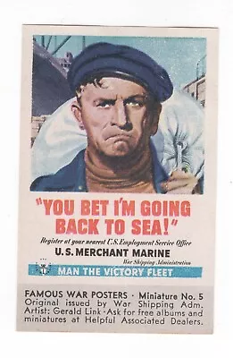 Original Ww Ii Poster Stamp / Mini Print #5 Merchant Marine Tidewater Oil Co • $4.99