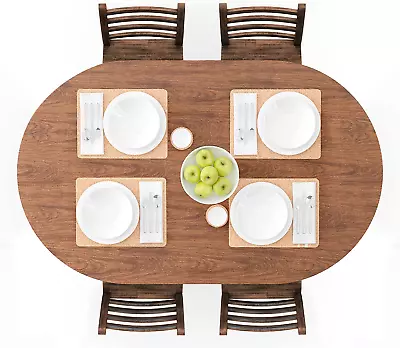 UMINEUX Oval Fitted Vinyl Tablecloth With Elastic Edged & Flannel Backing • $26.88