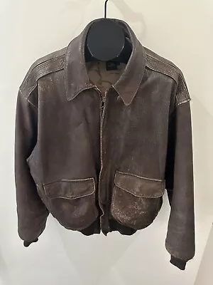 Avirex Type A-2 Drawing No 30-1415 1978-01 USAAF Leather Jacket Sz 42 Map Lining • $119.99