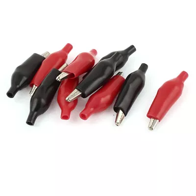 10 Pcs Red Black Boot Covered Testing Alligator Clip Mini Clamp • $7.11