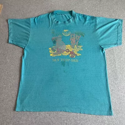 Vintage Bears Shirt Adult Large Turquoise Single Stitch Mens 90s Paper Thin • $16