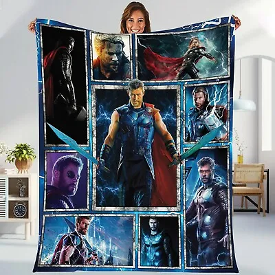 Thor God Of Thunder Fleece Blanket  Thor Odinson Blanket  Thor Avengers Team Sup • $74.98