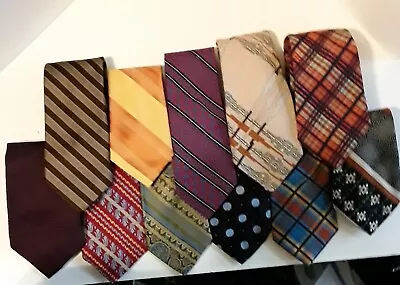 70s Tie Lot 11 Vintage Polyester Disco Costume Wide Ties • $16