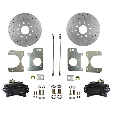 1978-1991 G Body & S10 Truck Rear Disc Brake Conversion Kit Drilled Rtr Blk Clpr • $849.95