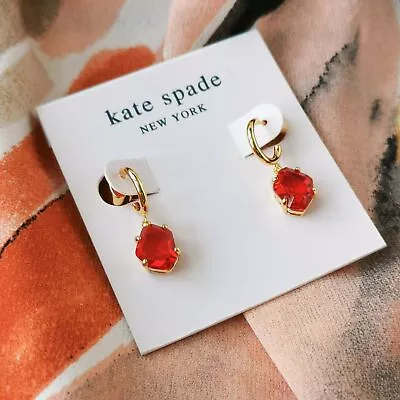Kate Spade - Treasure Trove - Gold Fuchsia Huggie Earrings • $5.45