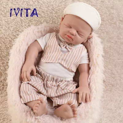 IVITA 19'' Full Silicone Reborn Doll Eyes-closed Newborn Baby Boy Kids Gift • $185.50