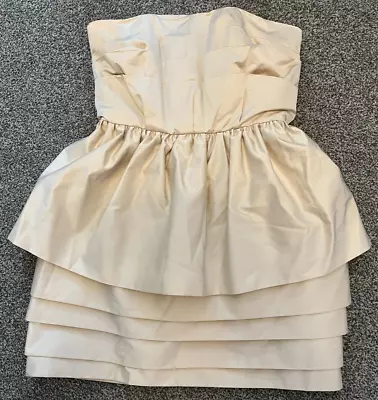 £27.99 • Buy Acne (studios) Baroque Df Aw/08 Peplum Mini Coctail Dress Sand Eu Size 36/s