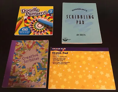 Drawing & Colouring Books Bundle - Creative Scribbles/Sketch Pad/Doodle Patterns • £10.99