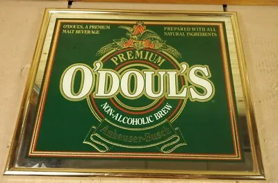 Vintage 1992 Anheuser Busch O’Doul’s N/A Beer Framed Mirror Bar Pub Sign 19 X 16 • $50