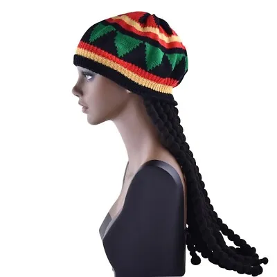 Bob Marley Jamaican Wig Rasta Reggae Beanie Hat With Dreadlocks Wig Costume • $21.99
