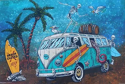 SKELETON Drive VOLKSWAGEN VAN  Poster 13  X 19   • $15.99