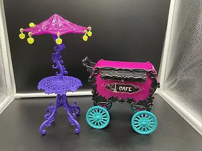 Monster High Doll Scaris City Of Fright Cafe Cart And Patio Table ONLY • $14.99