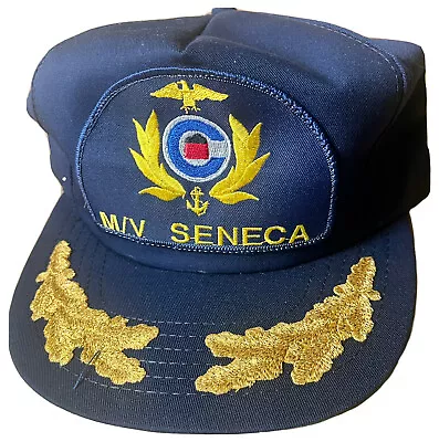 M/v Seneca Merchant Marine Ship Scrambled Eggs Blue Trucker Baseball Cap Hat Nos • $49.99