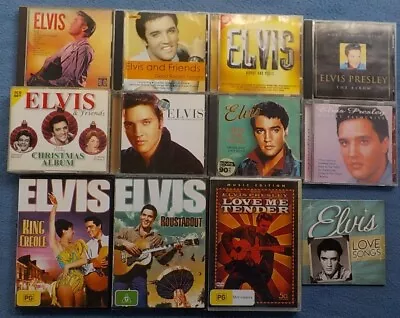 12 X ELVIS PRESLEY & Others  Music CDs & 3 X DVDs   Lot 1 • $35
