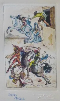 $119 • Buy SALVADOR DALI CELLINI  The Fight  HAND NUMBERED SIGNED ETCHING