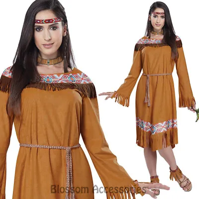 CA54 Classic Pocahontas Indian Maiden Dress Up Woman Wild West Western Costume • $38.48