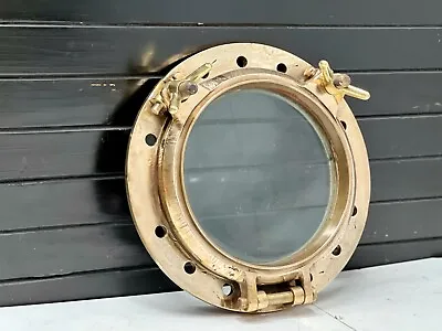 Marine Ship Original Vintage Brass Heavy Round Porthole Window With 2 Dogs Lot 2 • $1128