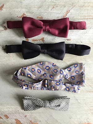 Vintage ORMOND Mens DRESS BOWTIE Lot Of 4 BOW TIES Clip On Wrap Around Tie MCM • $9.99