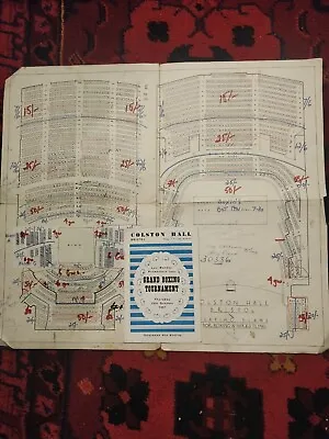 Programme & Seating Plan For Boxing Event At Coltson Hall Bristol 1967 • £20