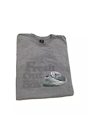 VTG Nike Air Jordan 5 Retro Stealth Fresh Out The Box Graphic Mens T-shirt Sz. L • $27.99