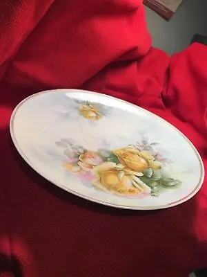 Vintage Erdmann Schlegelmilch E S PRUSSIA Porcelain Cabinet Plate YELLOW ROSES  • £23.75
