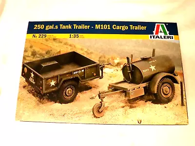 1/35 Italeri 250 Gal.s Tank Trailer & M101 Cargo Trailer # 229 • $18.95