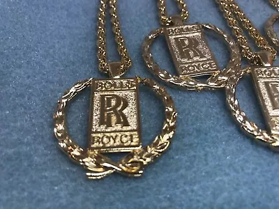 Vintage Gold Plated Medallion W Chain Rolls Royce 5 Pieces Bulk • $128