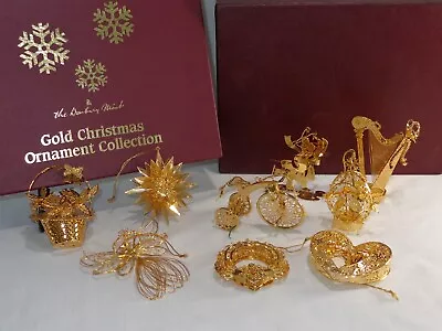 9 Pc Danbury Mint Gold Christmas Ornament Collection Mixed Years In Box • $44.99