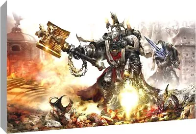 Warhammer War Canvas Wall Art Wood Framed Ready To Hang XXL • £15