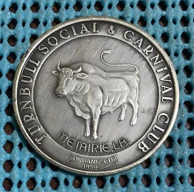 1969 TURNBULL Social & Carnival Club Oxidized Silver Mardi Gras Doubloon • $3.99