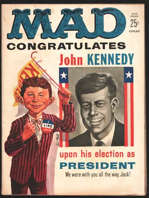 MAD #60-1961-EC-Richard Nixon-JFK  Cover By Bob Clarke-Jack Davis Wally Wood-... • $49