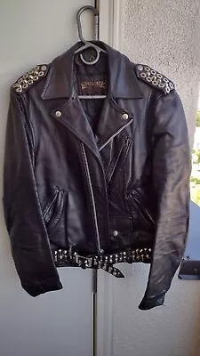 Vintage 1950s Custom Punk Metal Schott Perfecto Jacket From NYC • $444