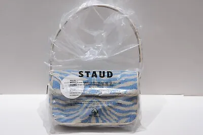 Staud Tommy Beaded Bag Light Blue/cream New 208-9204 • $310