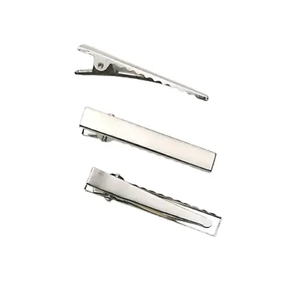 20 X Silver Colour Crocodile Alligator Straight Blank Hair Clips Cl1 • £2.49