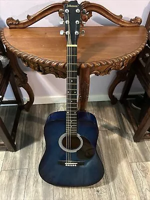 Johnson JG-610-BL 3/4 Dreadnought Acoustic Guitar - Blue Burst Nice Sound • $62.99