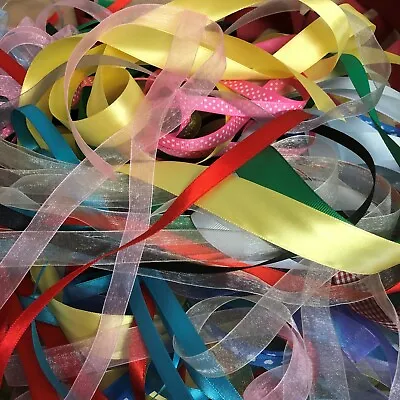 Ribbon Bundle 10 Metres  Assorted Colours & Widths Sewing / Giftwrap / Crafts • £2.99