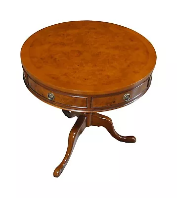 NSI148 Niagara Furniture Burled Drum Table Queen Anne Drum Table • $1195