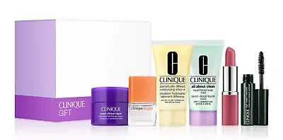 Clinique 6-Pc. Skincare Makeup Gift Set Purple/White - Happy Perfume - Eye Cream • $16.99